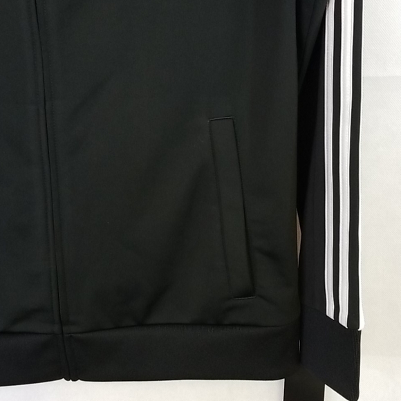 ADIDAS Kids Track Jacket Black & Gray White size Large NEW - Picture 7 of 10